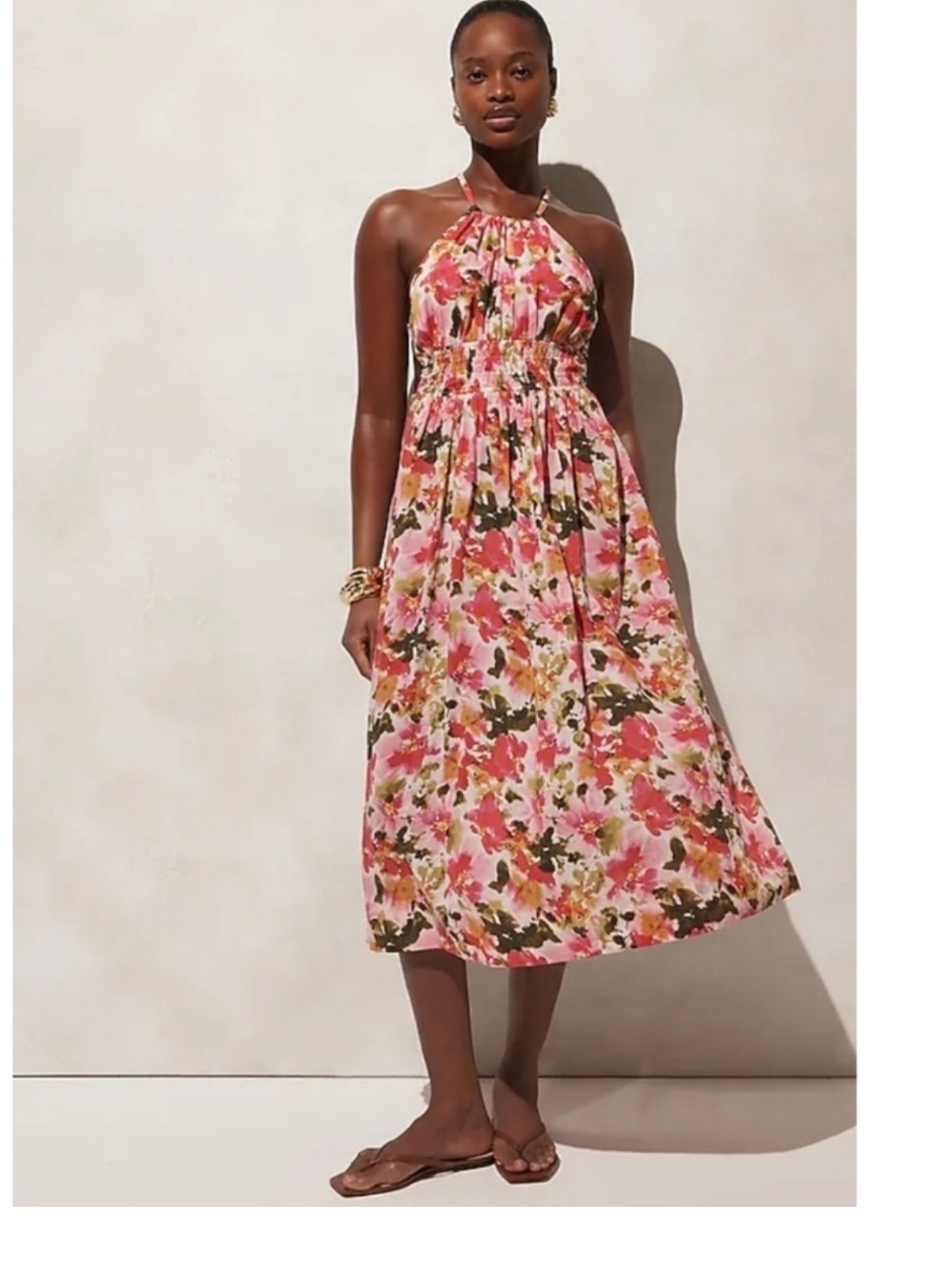 NWT J. Crew Floral Halter Neck Cross Back Dress in Cotton Voile - Picture 3 of 6